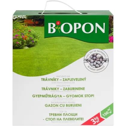 Hnojivo pro zaplevelený trávník - BoPon - prodej hnojiv - 3 kg