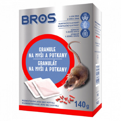 Granule na myši a potkany - Bros - prodej ochrany proti škůdcům - 7 x 20 g
