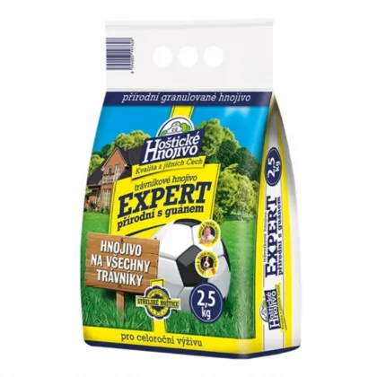 Hnojivo pro trávník EXPERT s guánem - Hoštické hnojivo - prodej hnojiv - 2,5 kg