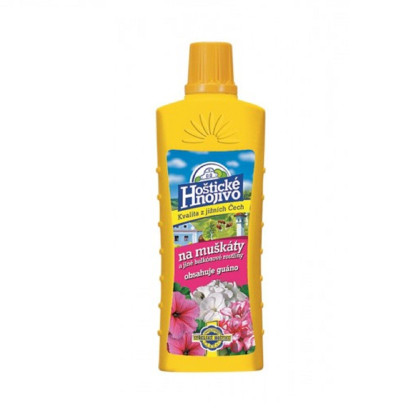 Hnojivo pro muškáty s guánem - Hoštické hnojivo - prodej hnojiv - 500 ml